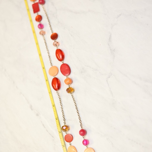 Erica Lyons Necklace Orange and Fuchsia - Picture 5 of 8